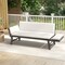 Outdoor Convertible Sofa Daybed with Adjustable Armrests for Balcony